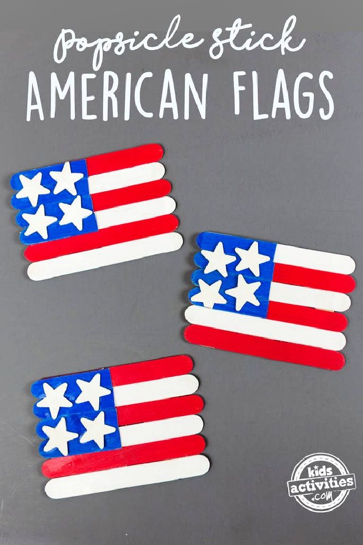  Popsicle Stick American Flags DIY