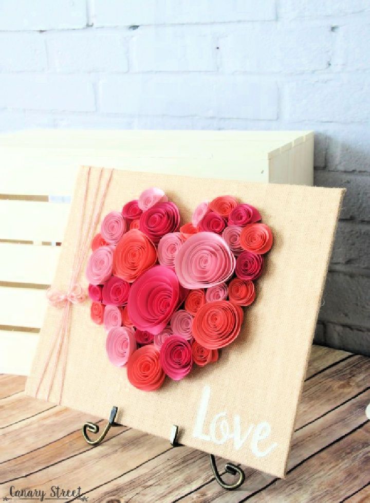 Easy DIY Spiral Paper Flower Heart