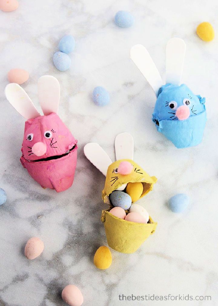 Egg Carton Bunny Craft Idea