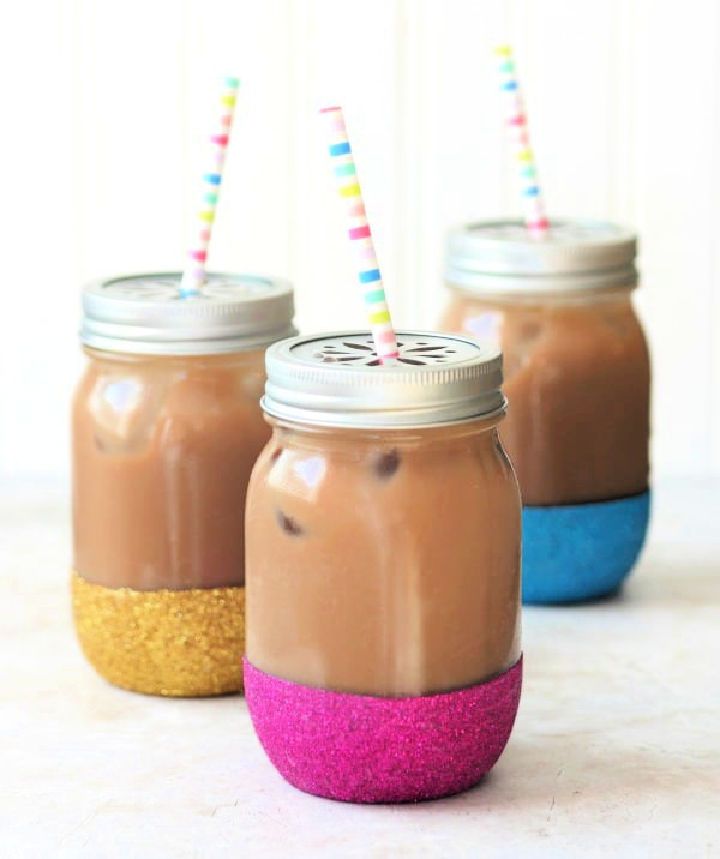 Glitter Dipped Mason Jars