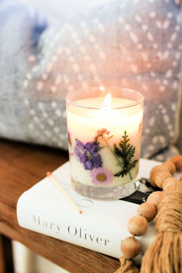 How to Make Dried Flower Candles