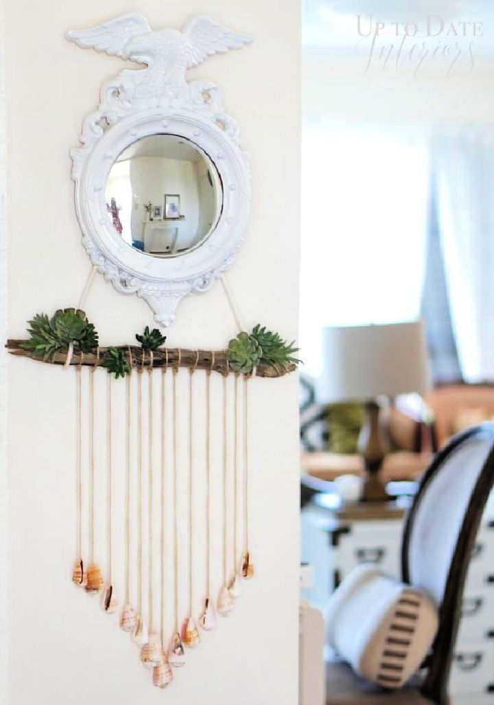 Seashell door hanging / sea shell art / Seashell wall hanging