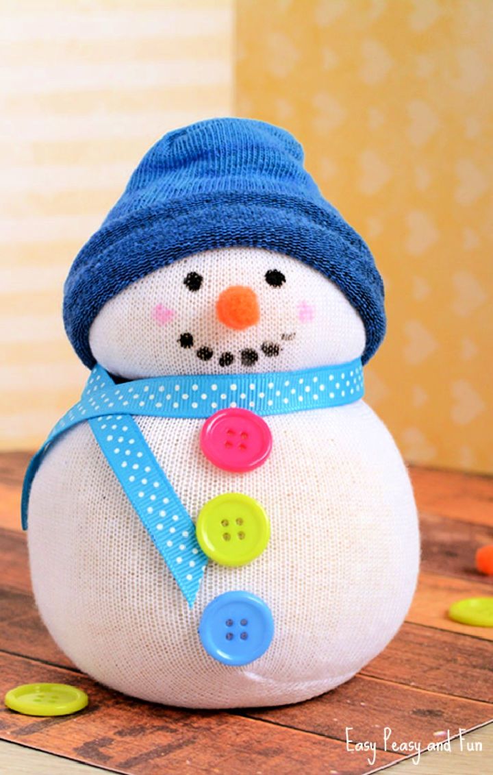 No Sew Sock Snowman Craft