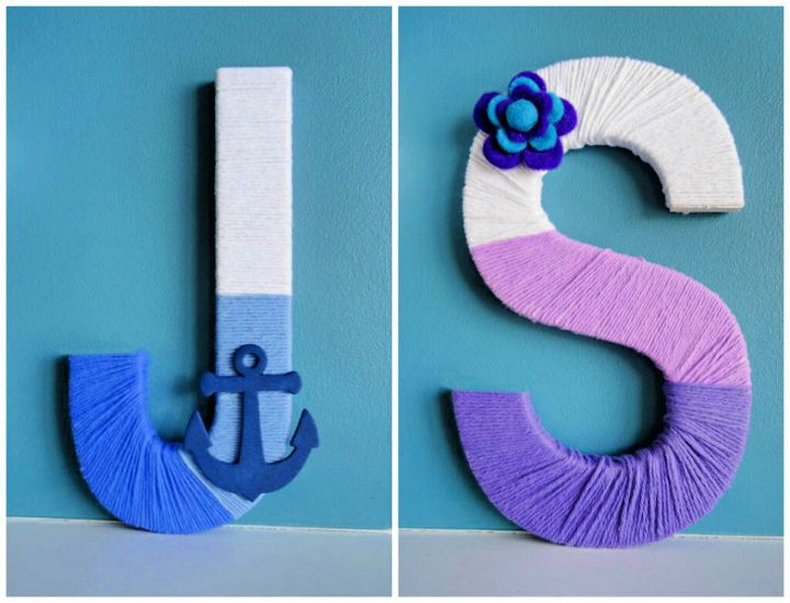  Ombre Yarn Wrapped Letters