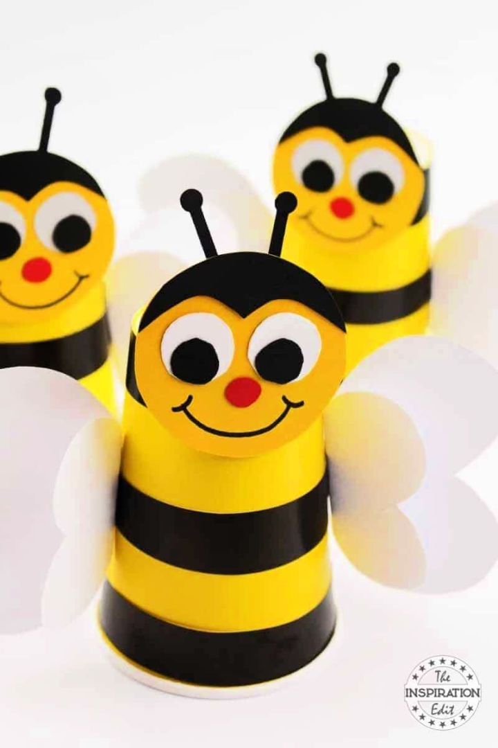 Paper Cup Bumble Bee Craft Idea