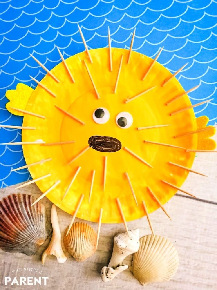 DIY Paper Plate Puffer Fish Craft