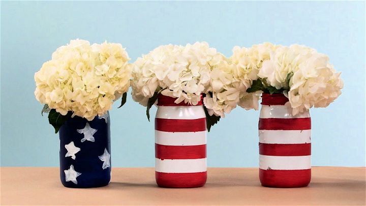 Patriotic Painted Mason Jars