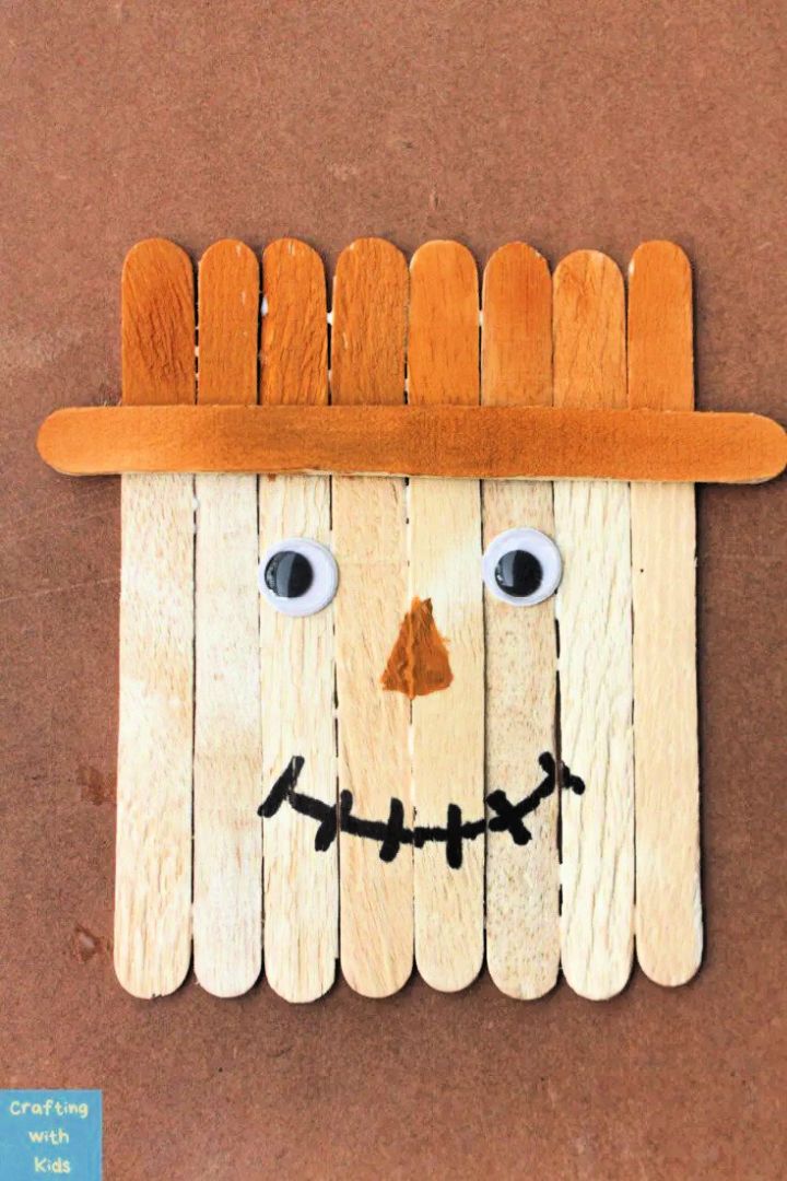 Popsicle Stick Scarecrow fun Fall Craft