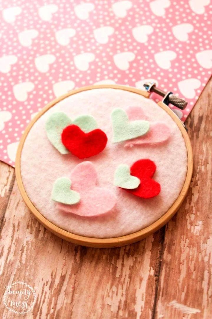 The Sweetest Simple Felt Heart Wall Hanging