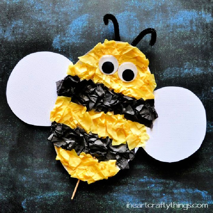 Tissue Paper Bee Kids Craft