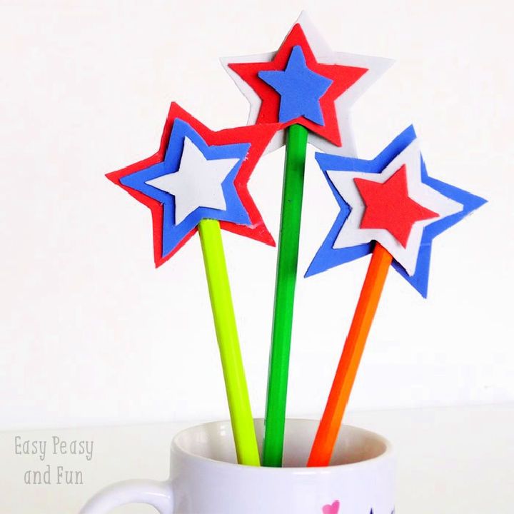 USA Star DIY Pencil Topper