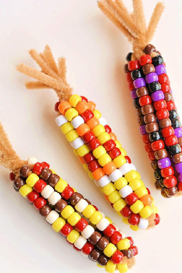 DIY Beaded Pipe Cleaner Indian Corn