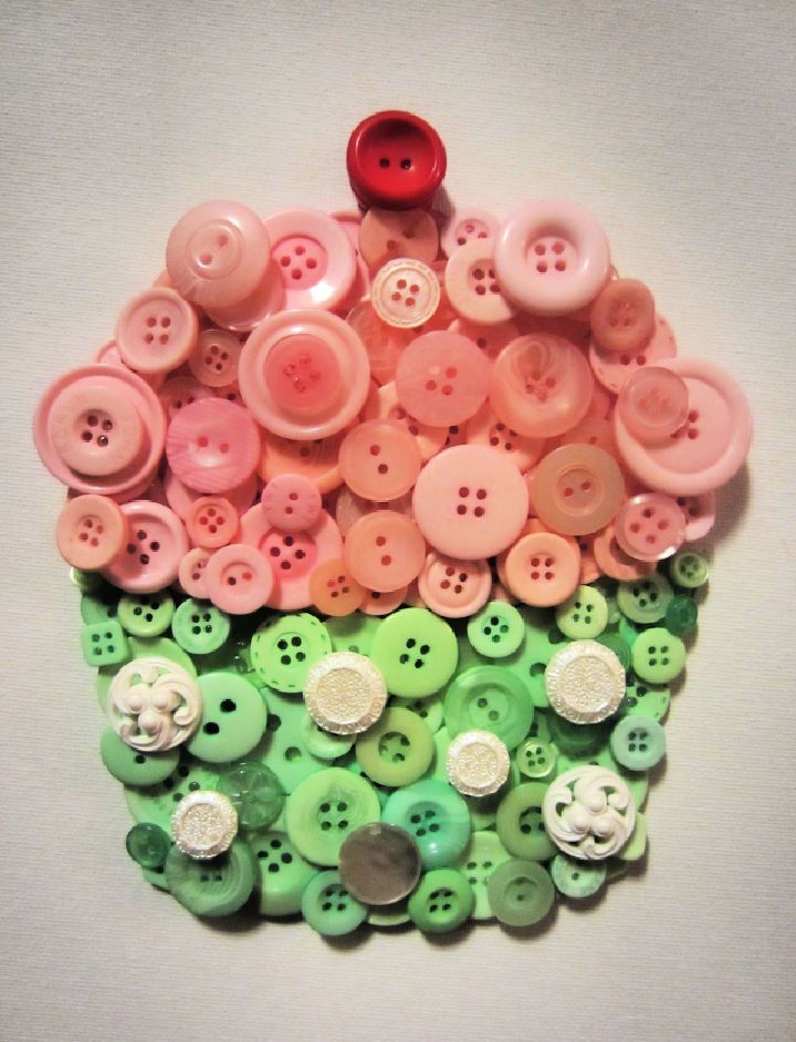 DIY Button Cupcakes Craft Idea