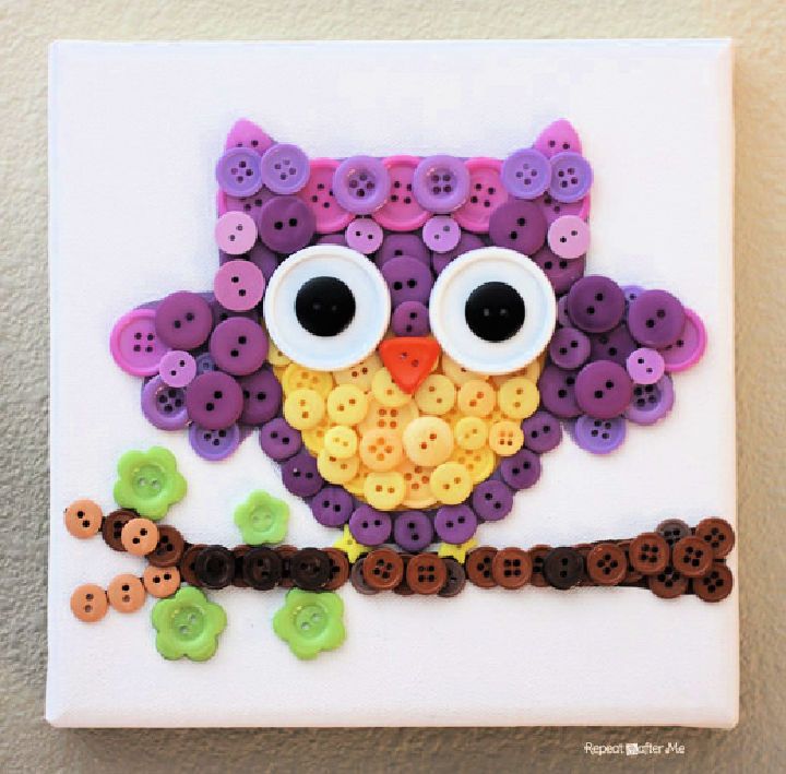 Button Owl Art Tutorial