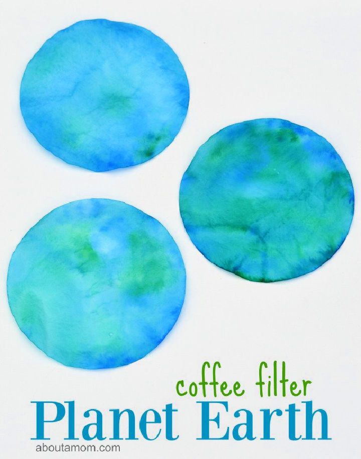 Coffee Filter Planet Earth Day Craft for Kids