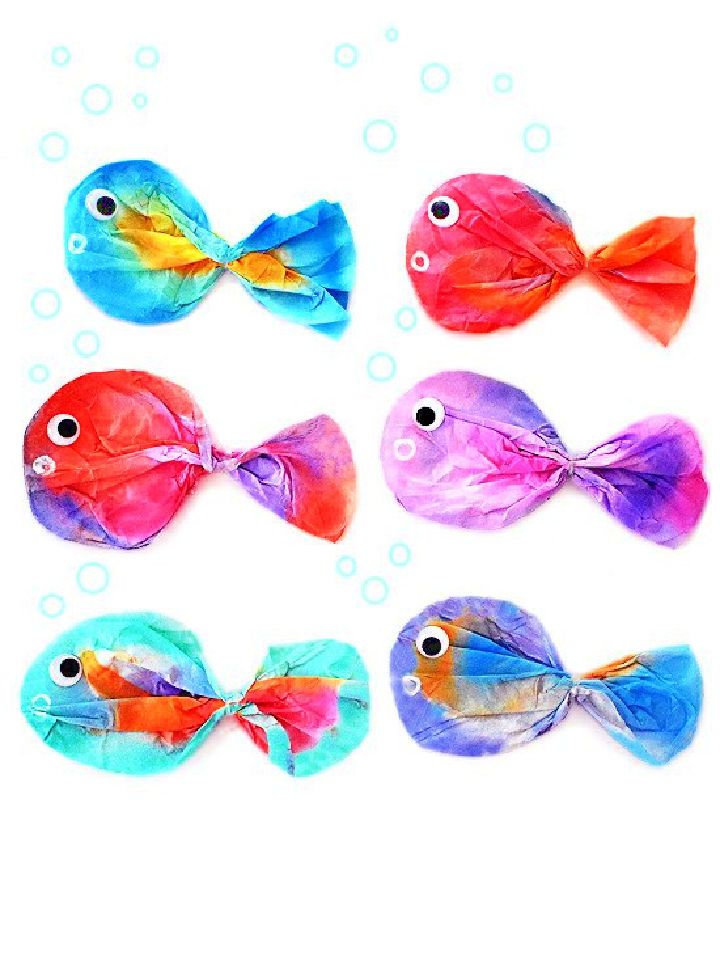 Coffee Filter Watercolor Fish Craft