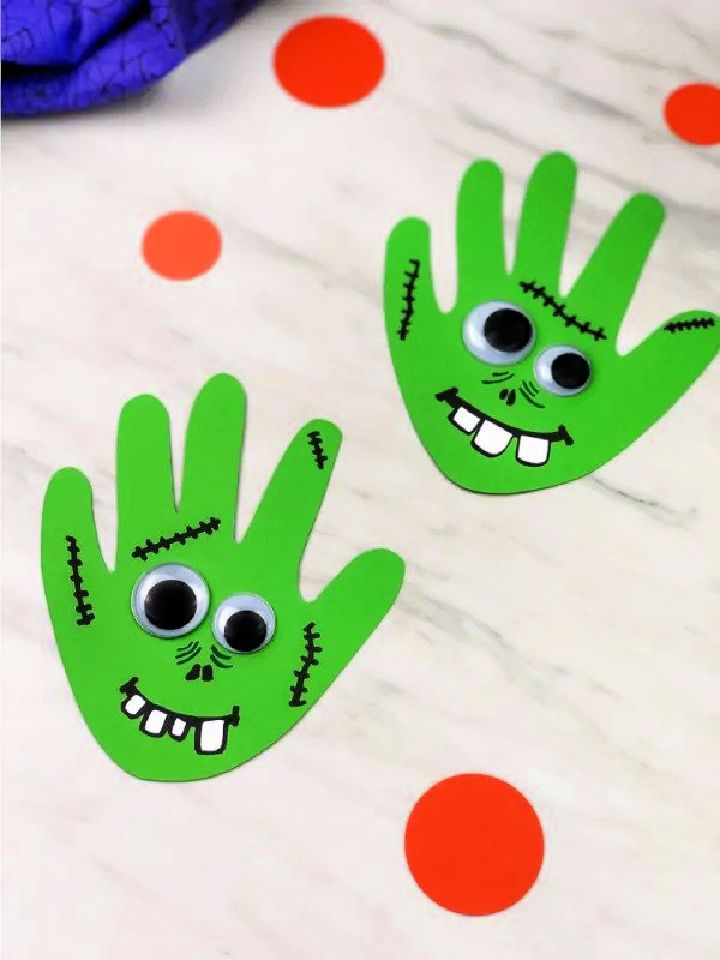 Easy Handprint Zombie Craft For Kids