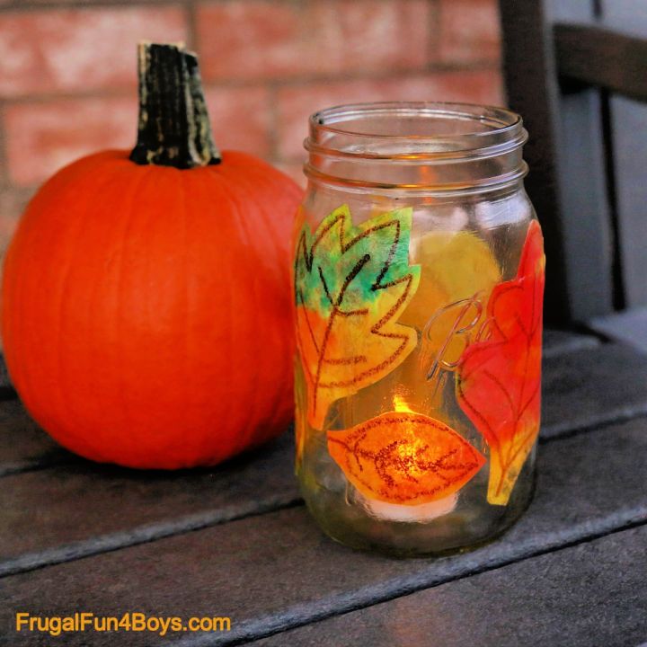 Fall Leaf Mason Jar Craft for Kids