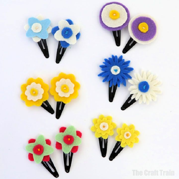 Felt Flower Hair Clips