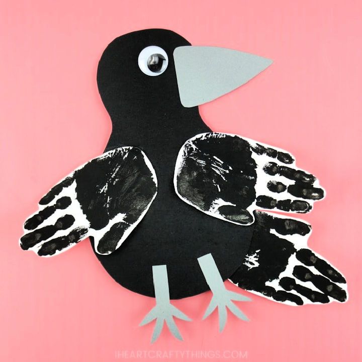 Handprint Raven Craft