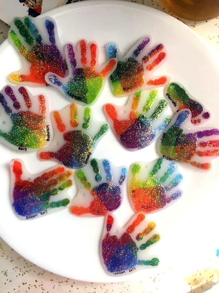 Handprint Shrinky Dink Keychains