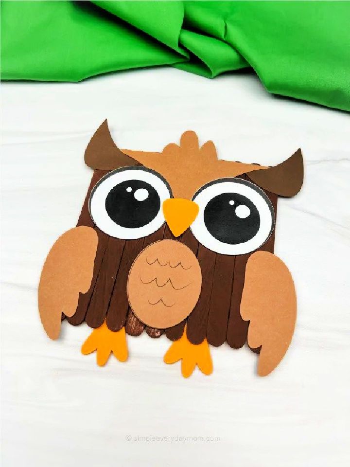 Owl Popsicle Stick Craft For Kids