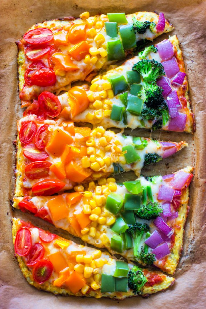 Rainbow Cauliflower Crust Pizza