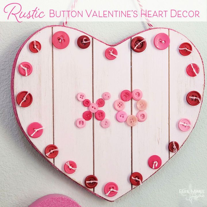 Rustic Button Valentines Heart