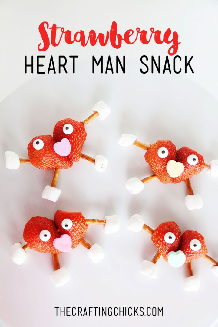 Strawberry Heart Man Kid Snack