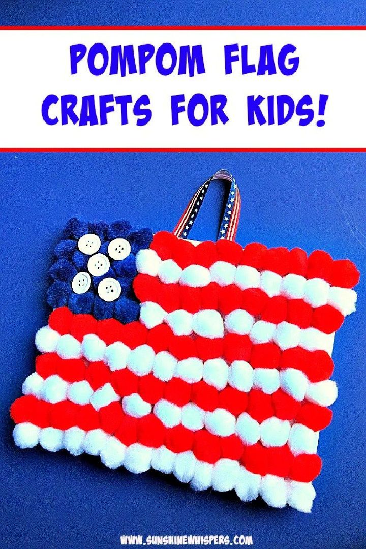 Pompom Flag Crafts for Kids