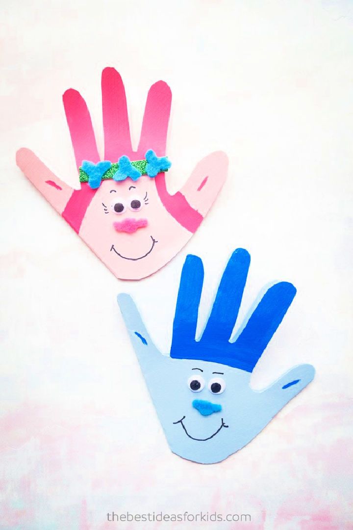 DIY Trolls Handprint Craft