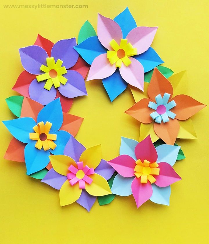 Folding Paper Flowers (8 Petals), Kids' Crafts, Fun Craft Ideas