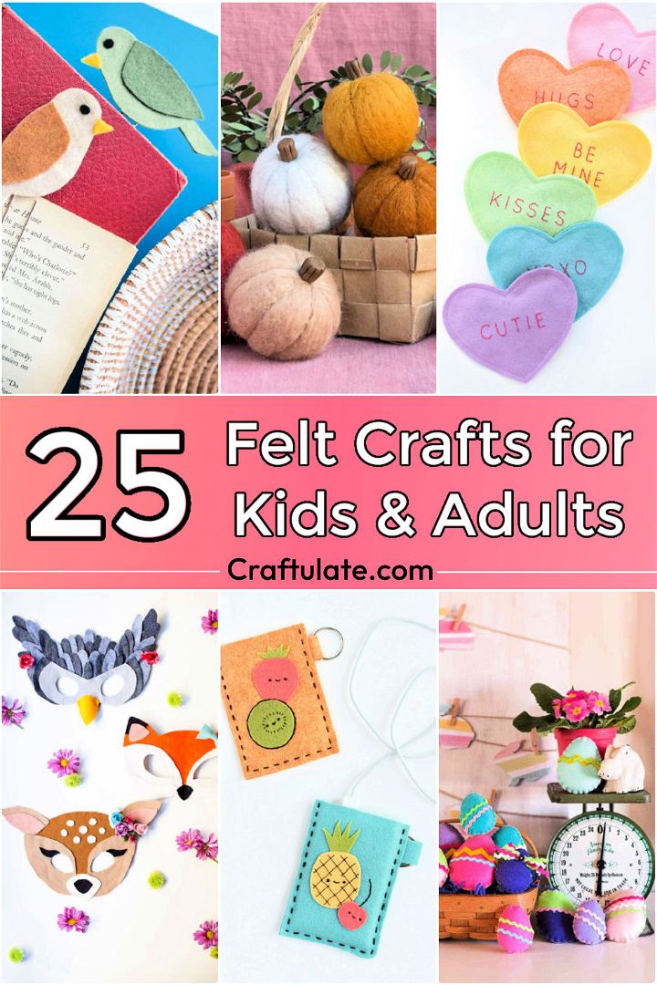 25 Easy DIY Felt Crafts, Projects and Free Patterns