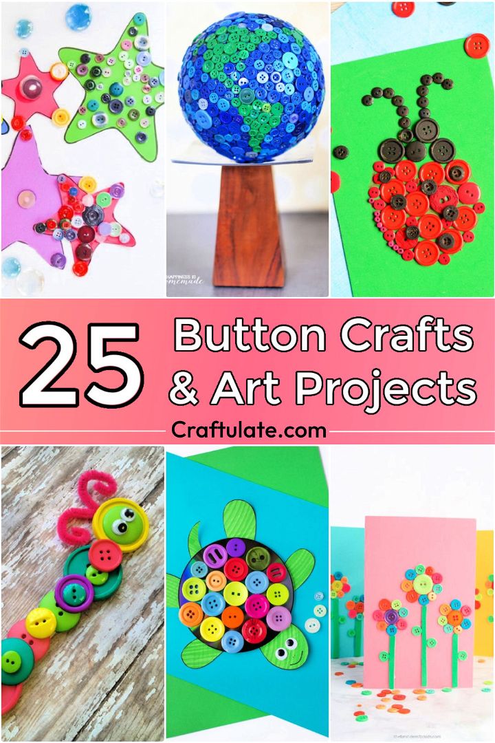 25 simple button crafts and art projects - arts and crafts with buttons for kids