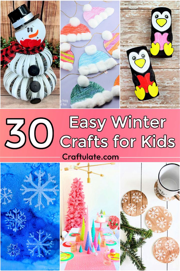 30 Easy Winter Crafts for Kids - Art and Craft Activities for Toddlers, Preschoolers and Kindergarten students.