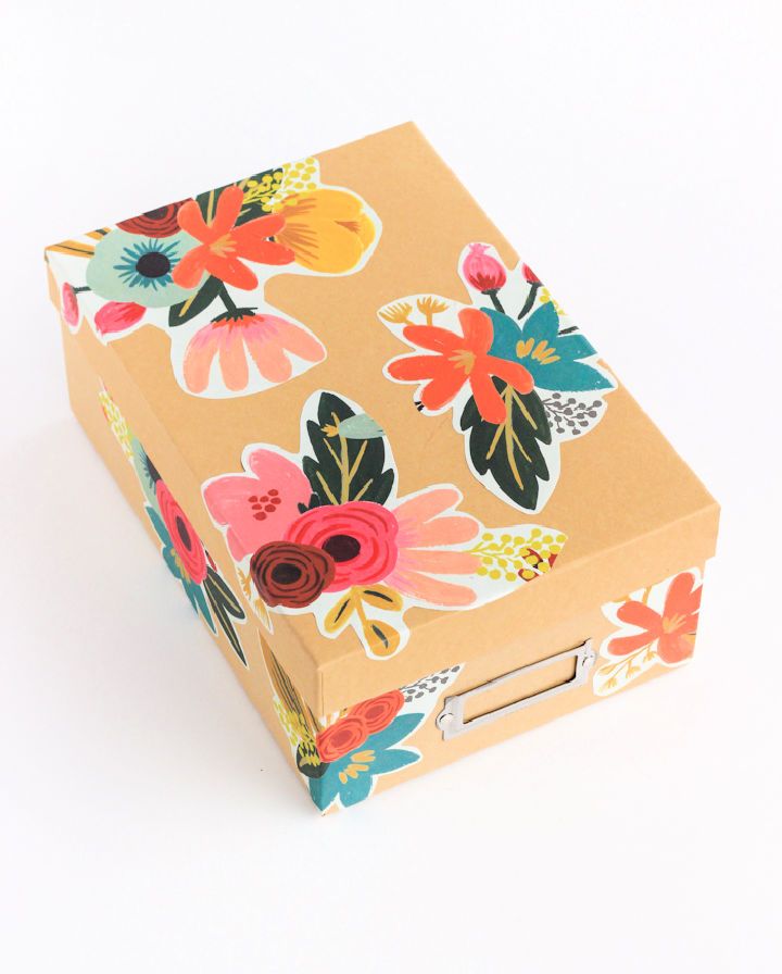 DIY Floral Decoupage Storage Box