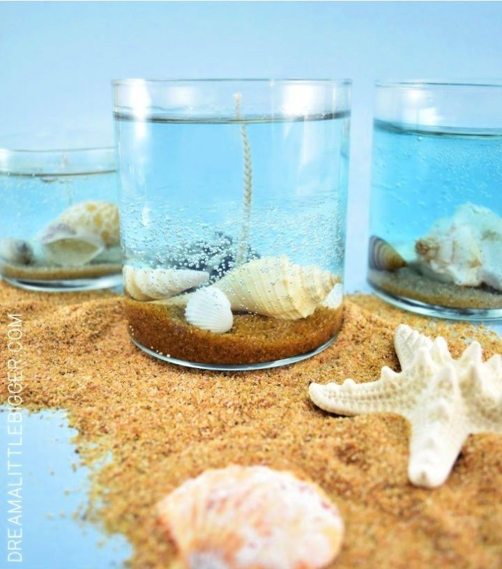 DIY Underwater Seashell Candles