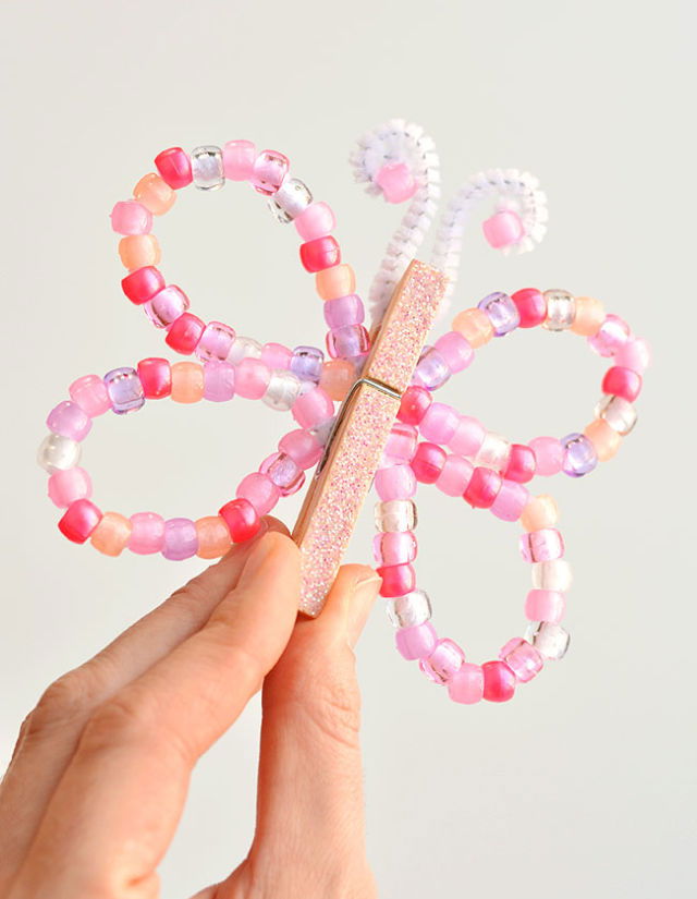 Beaded Pipe Cleaner Butterfly Craft