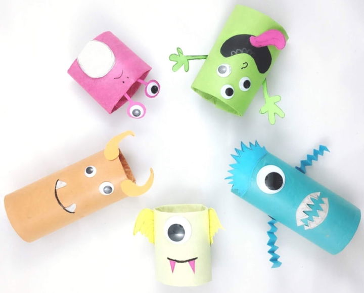 Cardboard Tube Monsters Halloween Craft