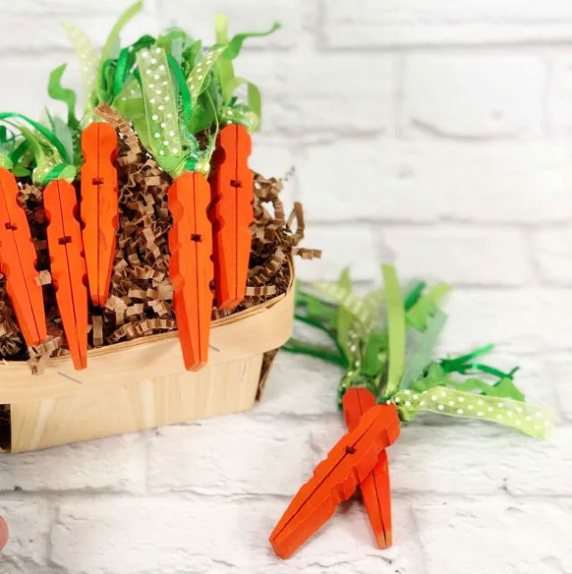 Clothespin Carrot Dollar Store Craft