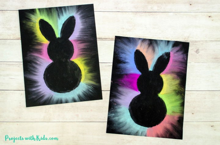 Colored Bunny Art Project With Chalk Pastels