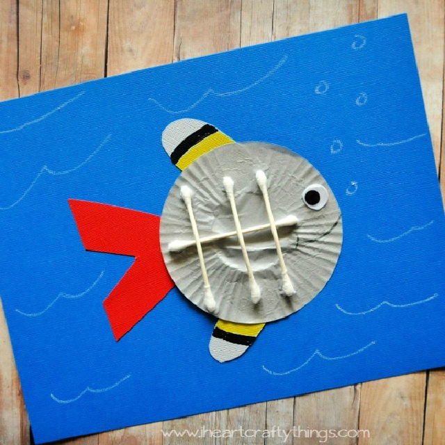 Cupcake Liner X Ray Fish Craft