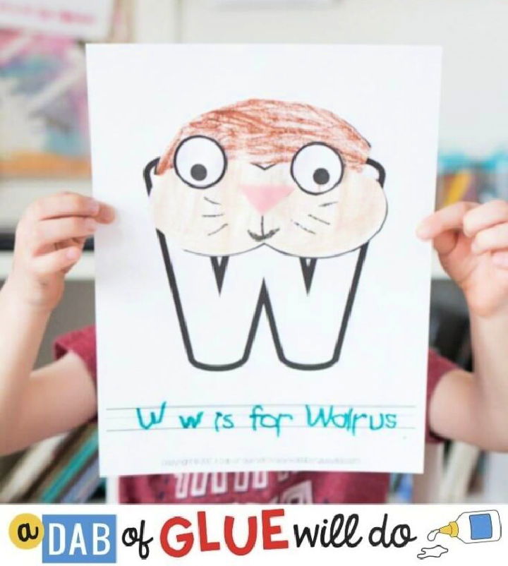 DIY Animal Alphabet W is for Walrus