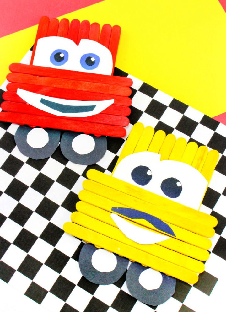 DIY Disney Pixar Cars Popsicle Stick for Kids