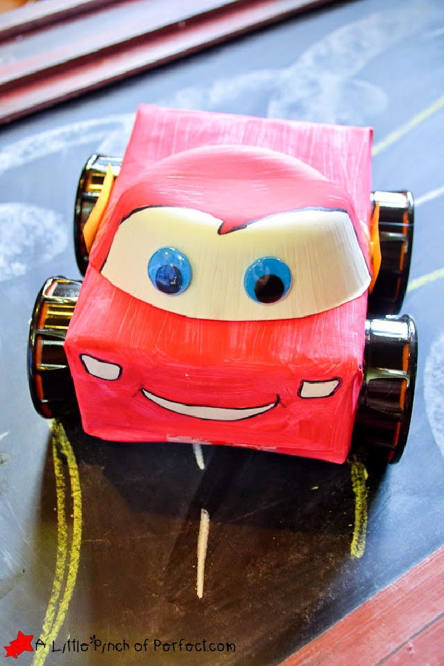 DIY Lightening McQueen Cardboard Car