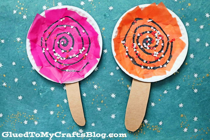 DIY Lollipop Valentine Using Paper Plate