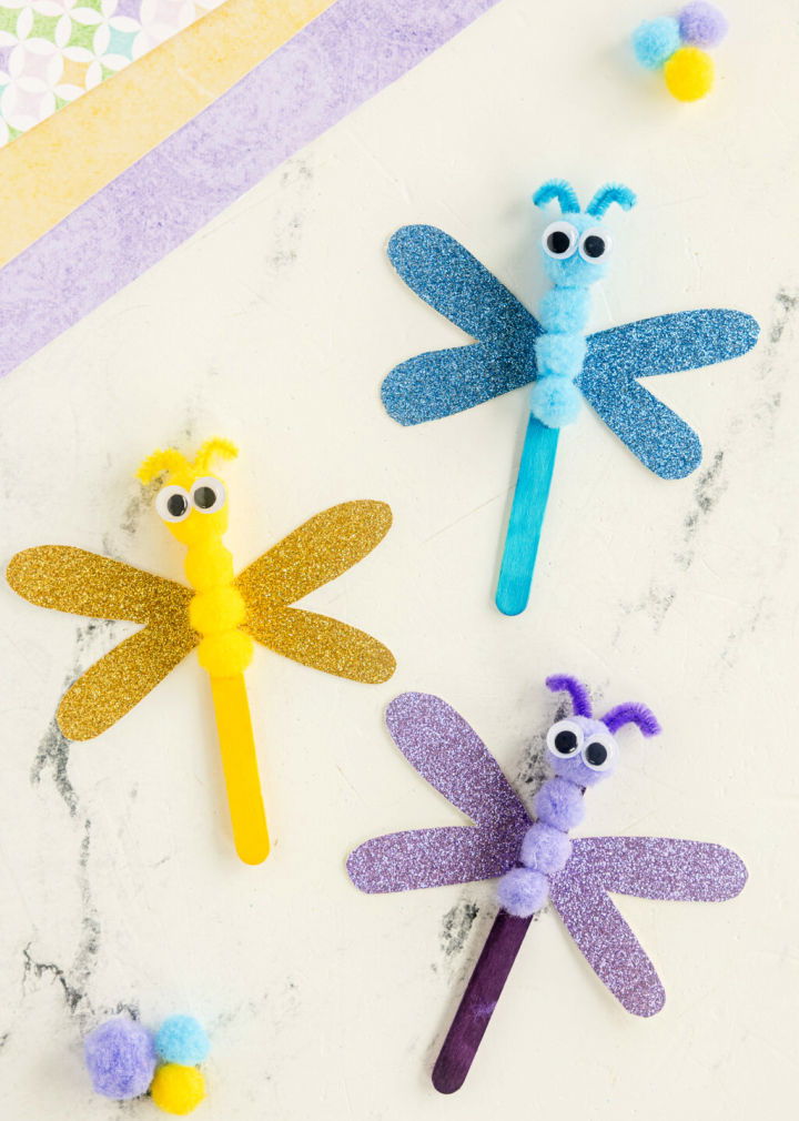 DIY Popsicle Stick Dragonfly Under Minutes