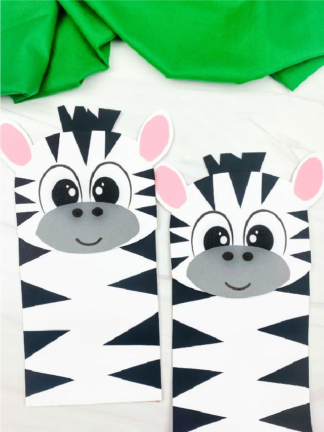 DIY Zebra Paper Bag Puppet