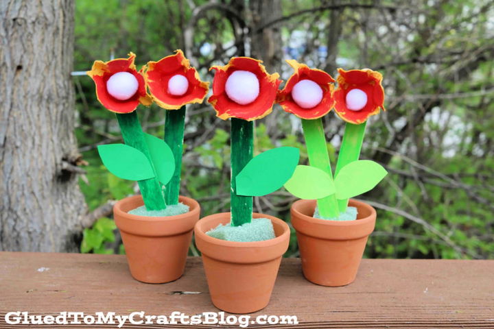 Egg Carton Flower Pot Craft