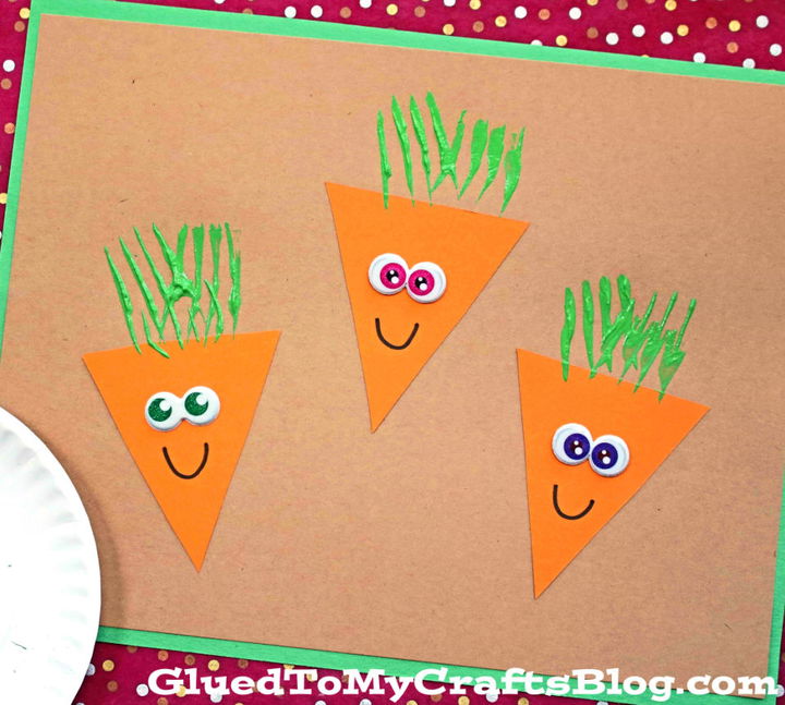 Fork Painted Carrot Garden Craft